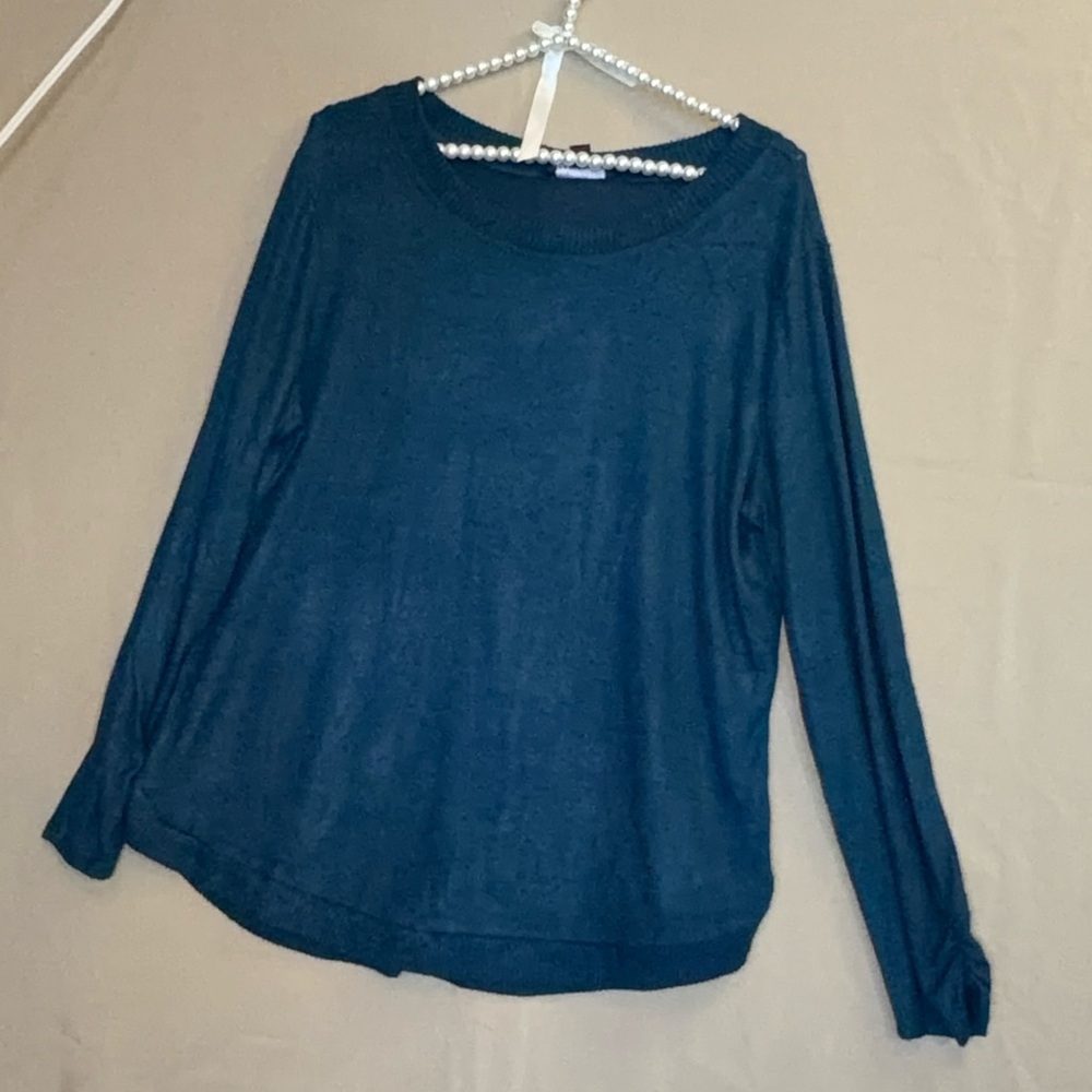 Elegant Teal Crew Neck Sweater